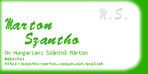 marton szantho business card